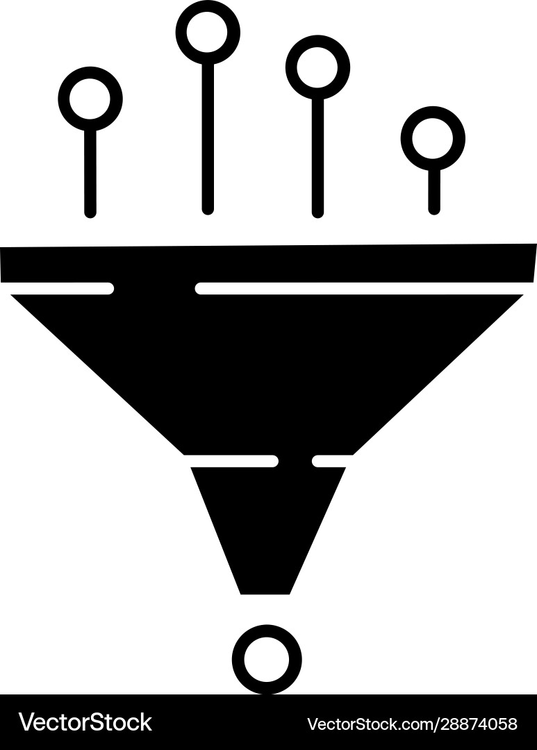 Data filtering and structuring system glyph icon Vector Image