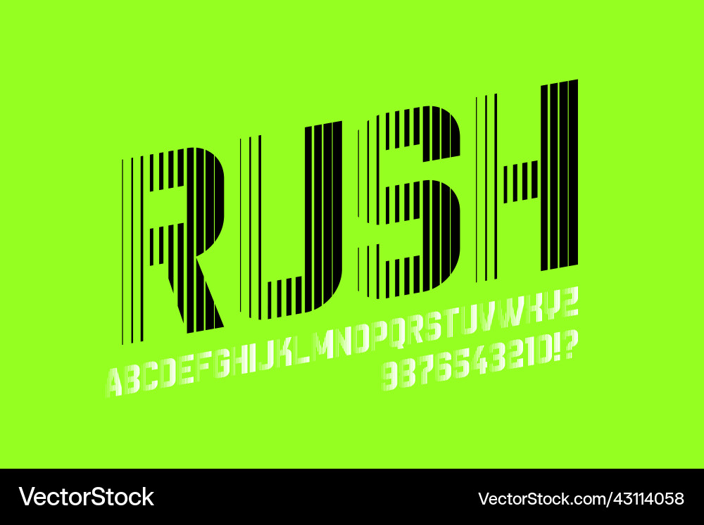 Dynamic Speed Font - Athletic Style Vector Image