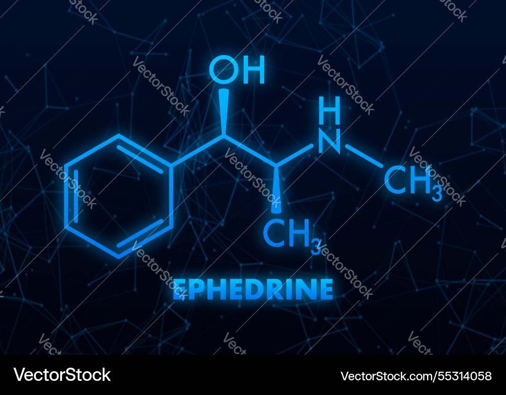 Ephedrine molecular structure with plexus Ephedrine molecular structure with plexus Vector Image