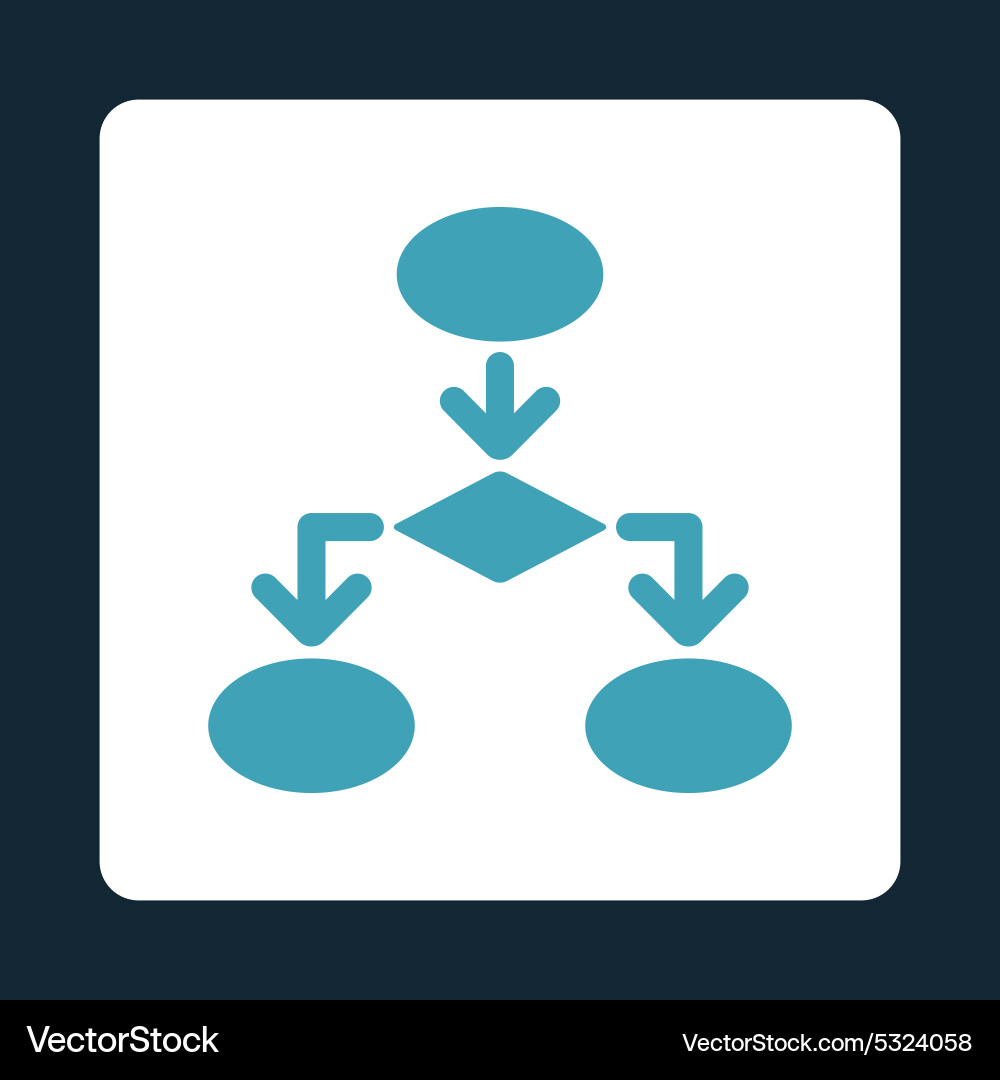 Flowchart icon from commerce buttons overcolor set vector image