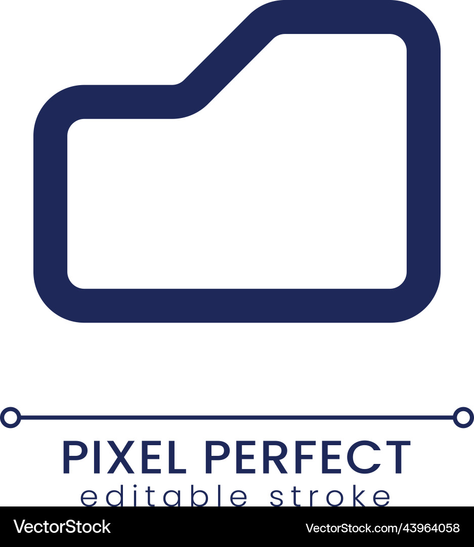 Folder pixel perfect linear ui icon Folder pixel perfect linear ui icon vector image