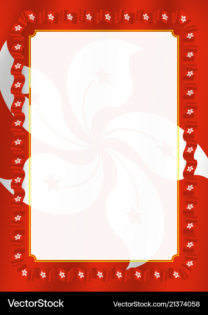 Frame and border of ribbon with hong kong flag Frame and border of ribbon with hong kong flag Vector Image