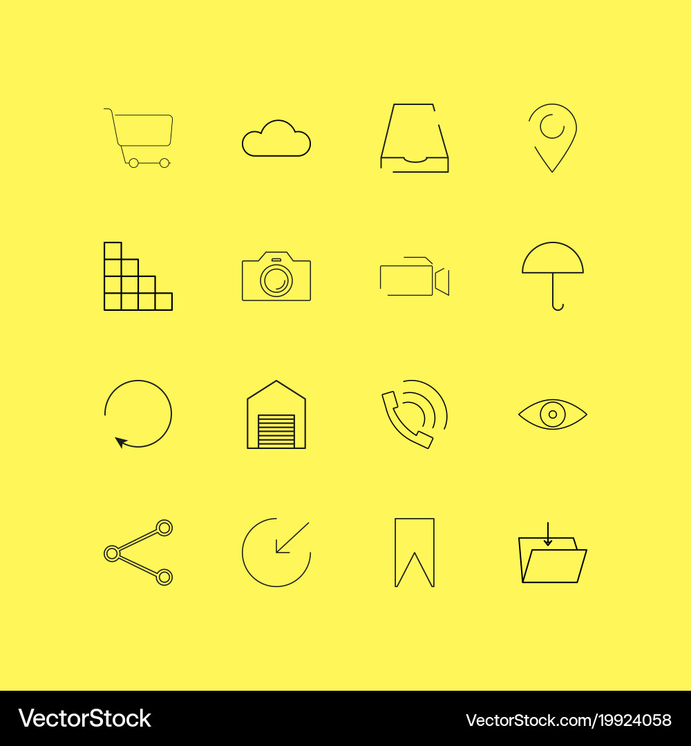 Interface linear icon set simple outline icons Vector Image
