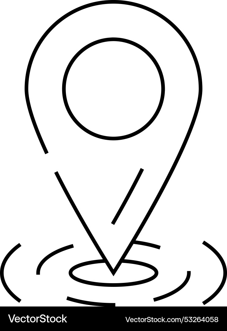 Pointer red map location line icon Vector Image
