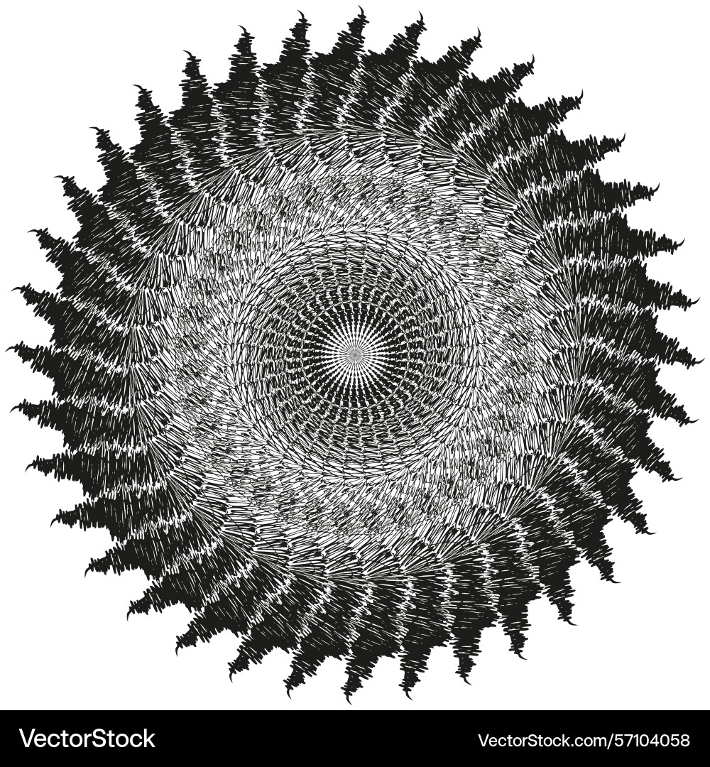 Polygon spiral pattern grayscale layered shape Polygon spiral pattern grayscale layered shape vector image