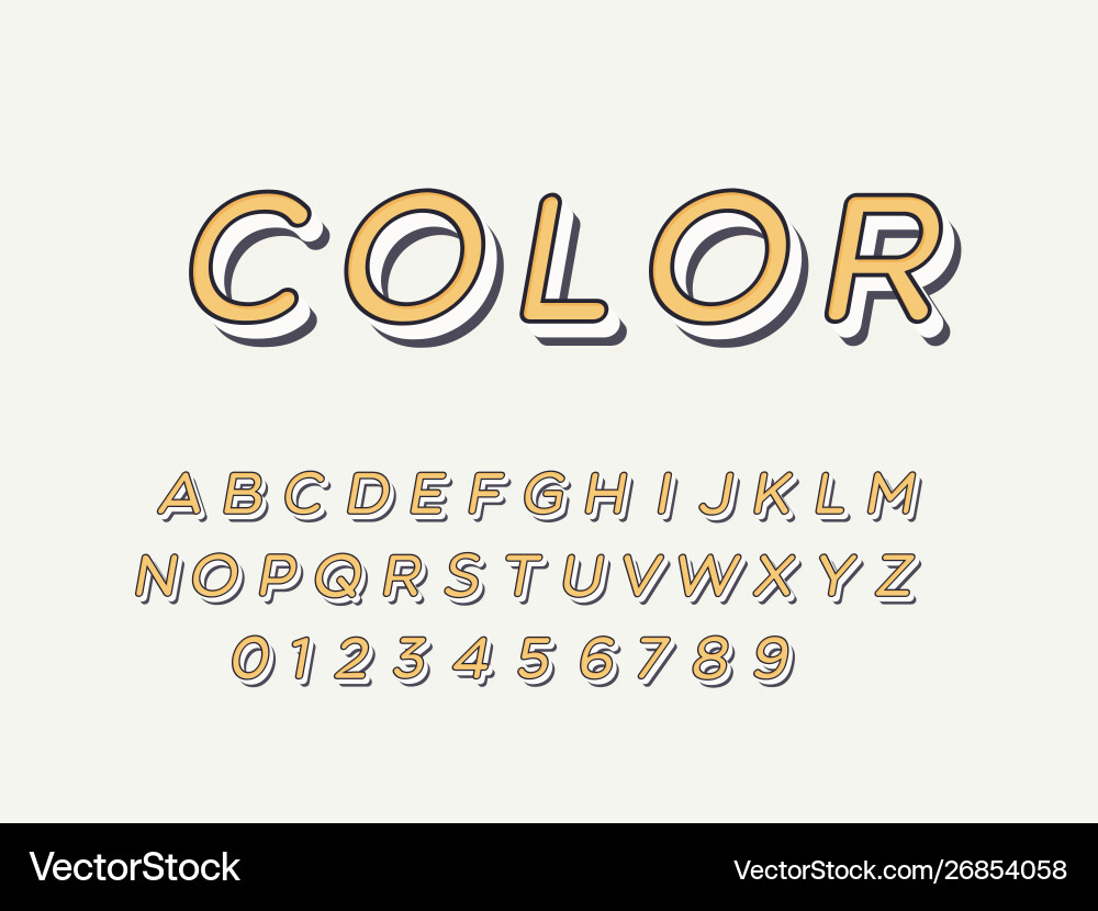 Retro font and alphabet stock Vector Image