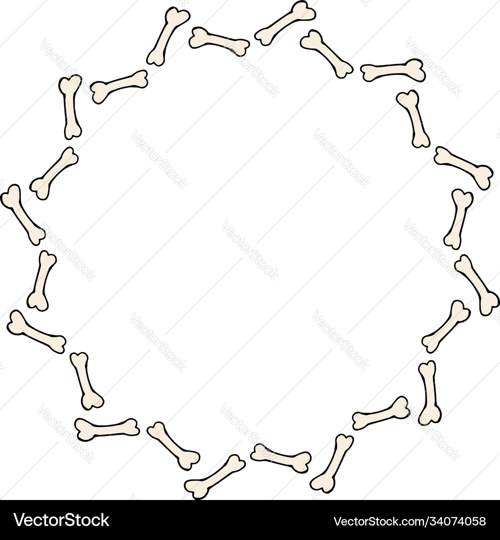 Round frame with little bones image Round frame with little bones image Vector Image