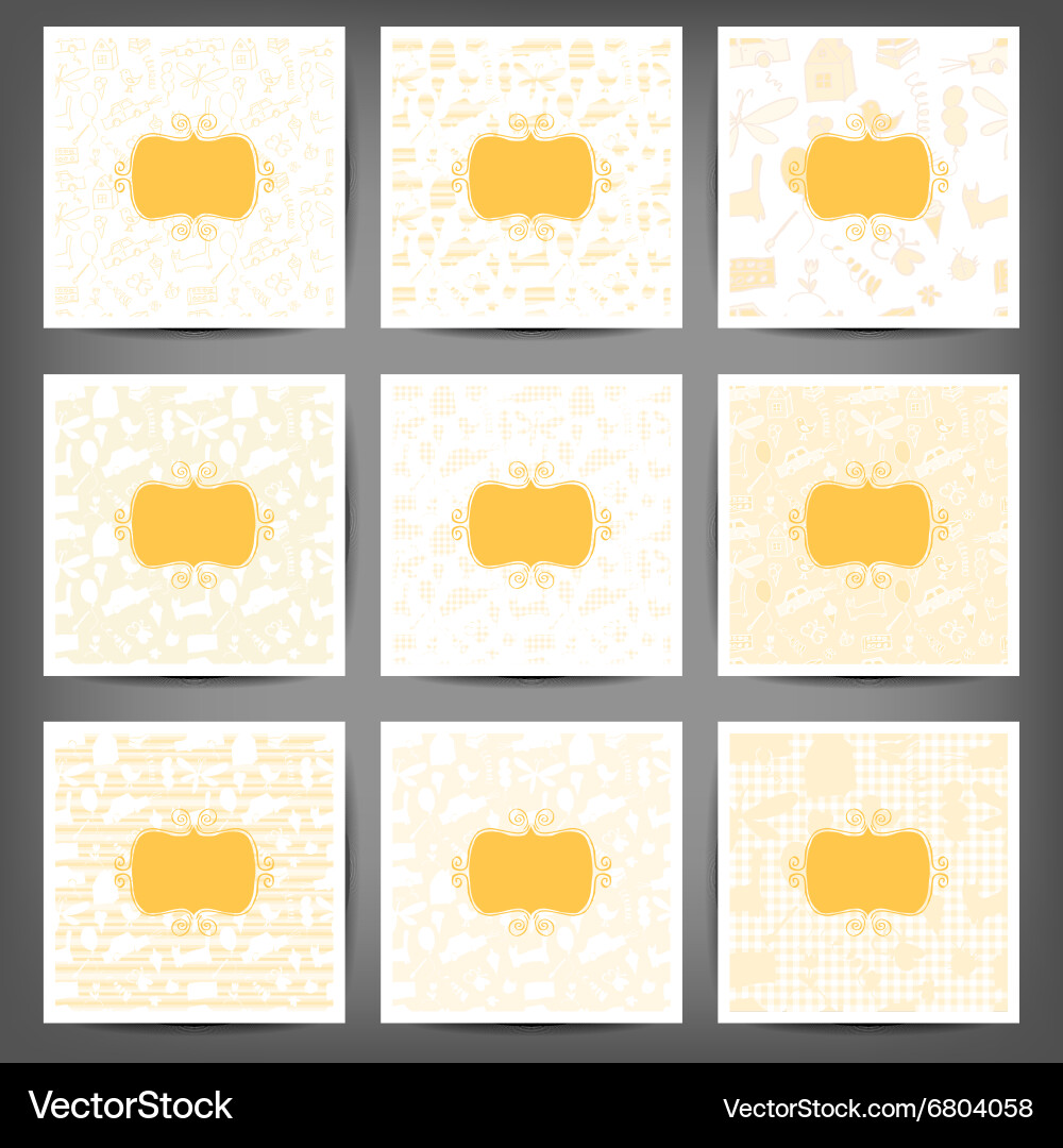 Seamless pattern drawn in a childlike style set Vector Image