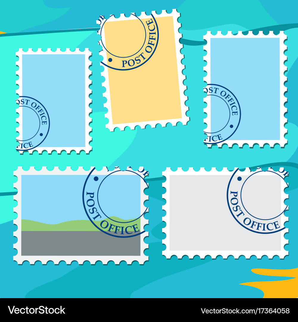 Set of blank template in the form postage Vector Image