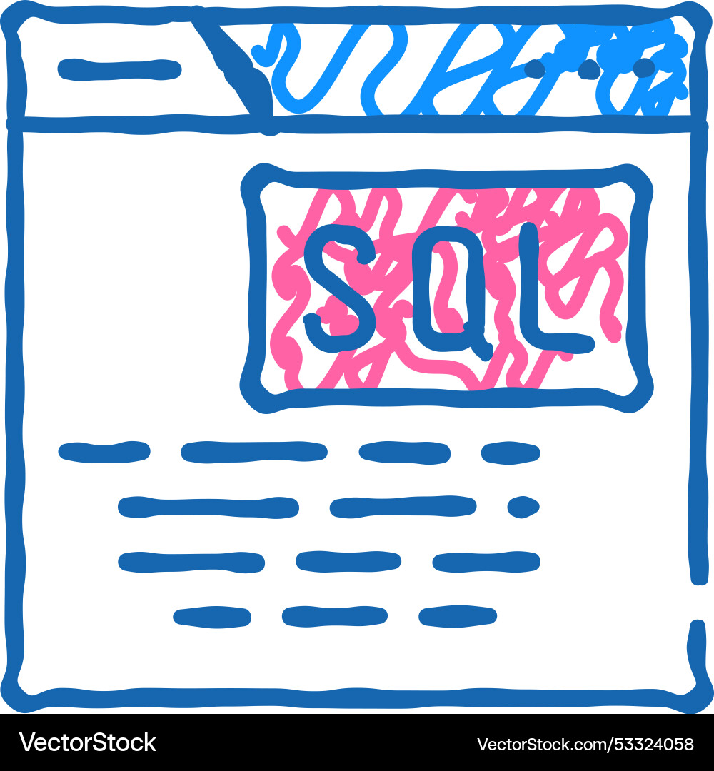 Sql query database icon doodle Sql query database icon doodle vector image