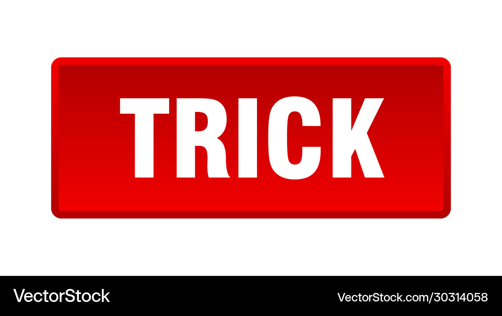 Trick button square red push Vector Image