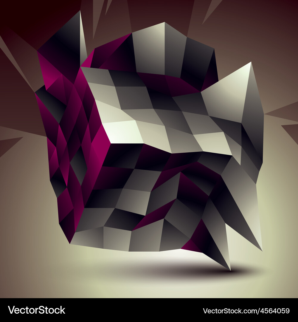3d abstract design object polygonal complicated Vector Image