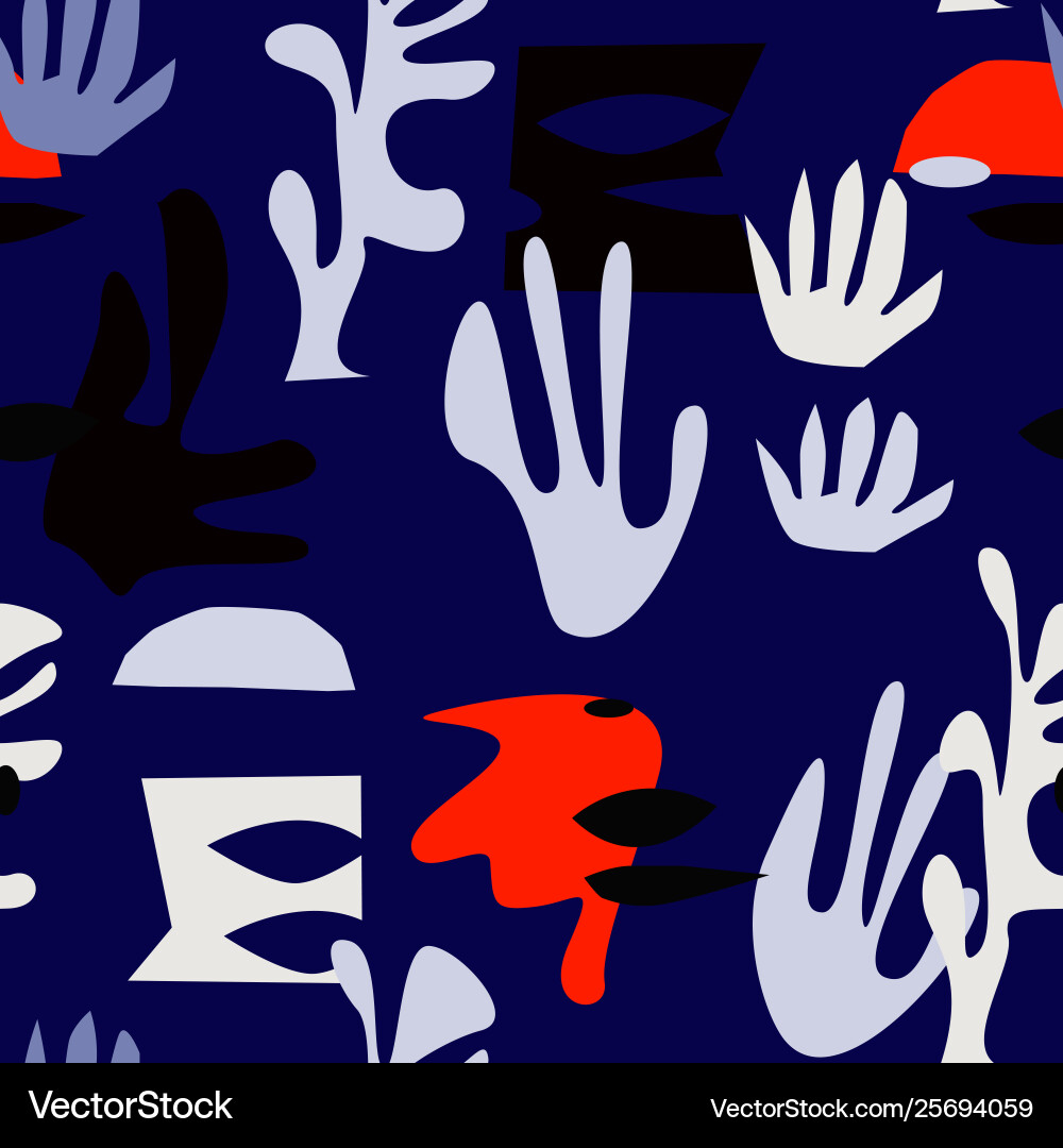 Abstract curved shapes seamless pattern design vector image