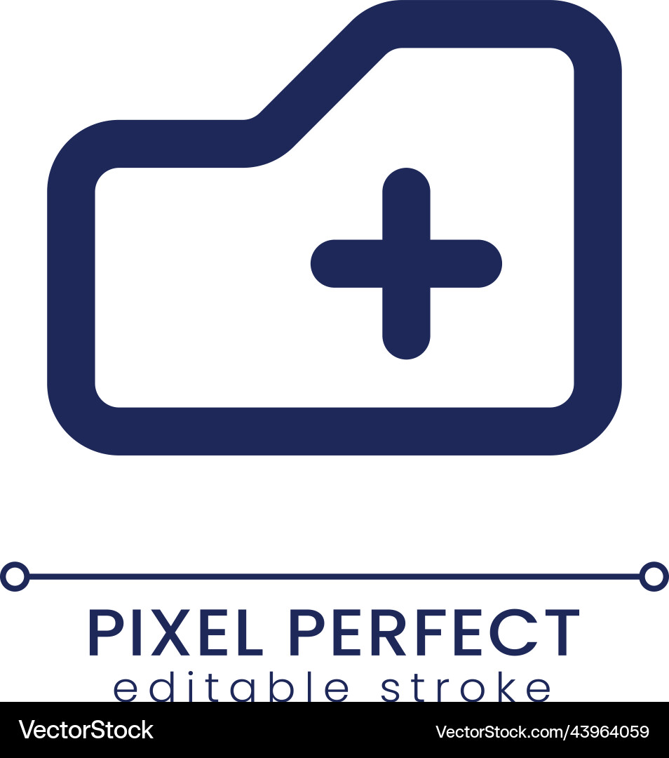 Add to folder pixel perfect linear ui icon Add to folder pixel perfect linear ui icon vector image