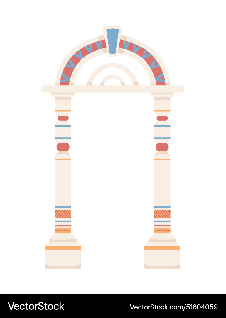 Architecture arch with columns ancient pillars Vector Image