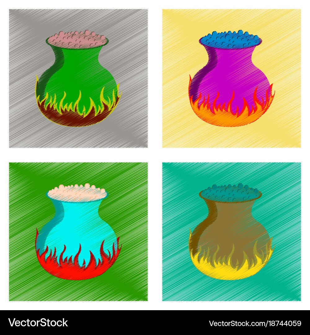 Assembly flat shading style icon potion cauldron Vector Image