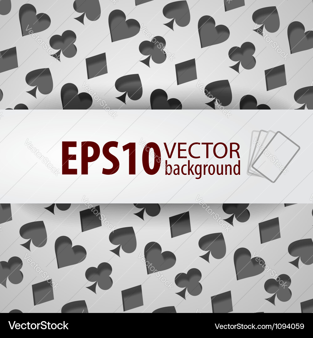 Background with different playing card symbols vector image