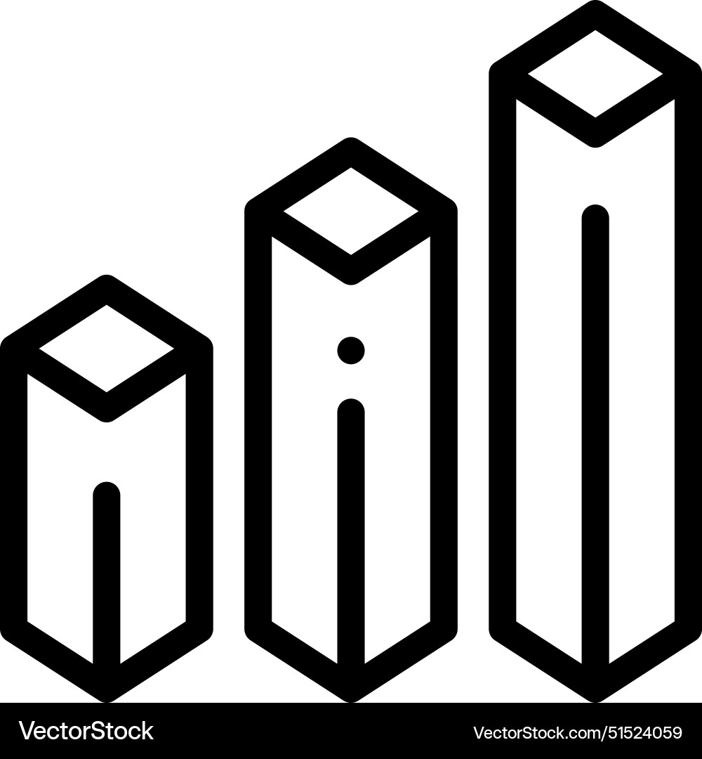 Bar chart icon thin linear style design isolated Bar chart icon thin linear style design isolated vector image