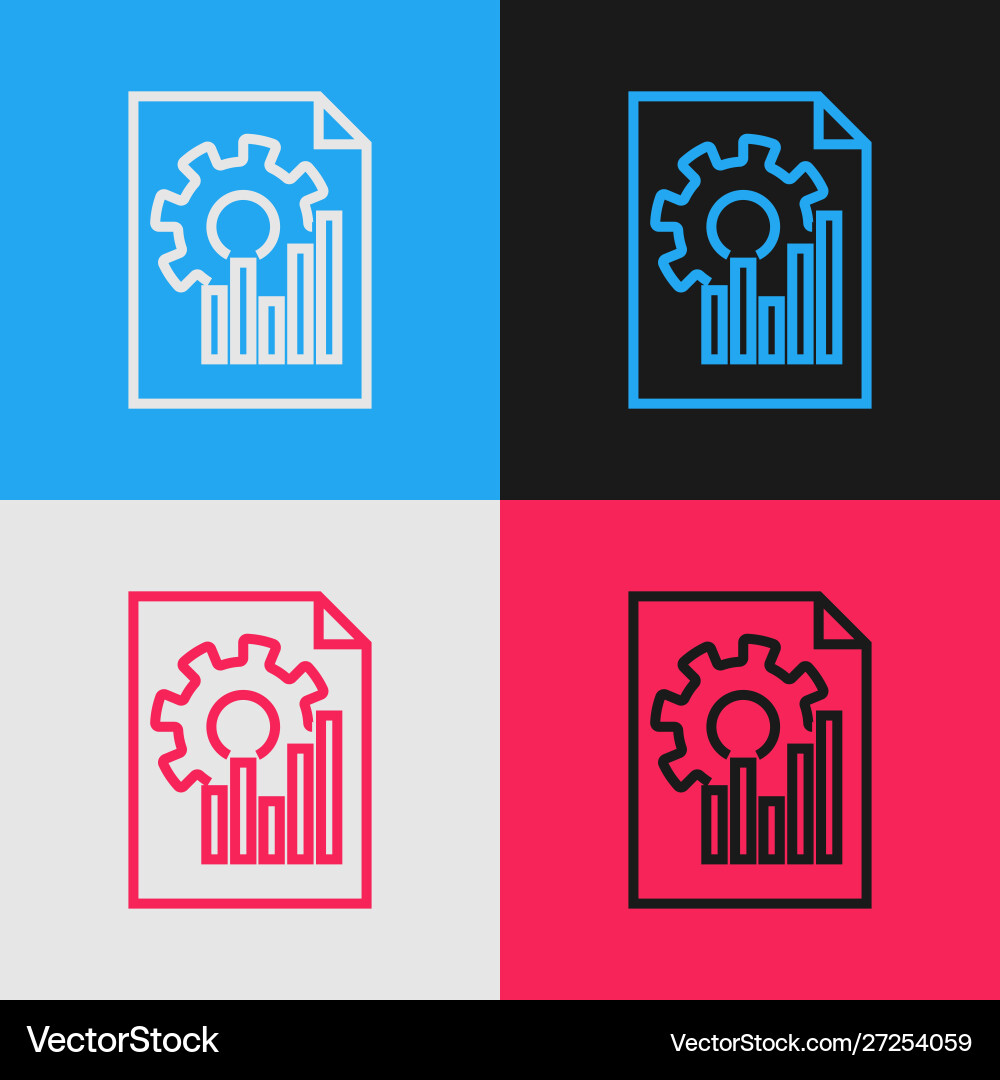 Color line document with graph chart icon isolated Color line document with graph chart icon isolated vector image