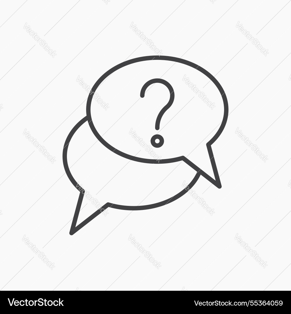 Comment question icon isolated in black line Comment question icon isolated in black line vector image