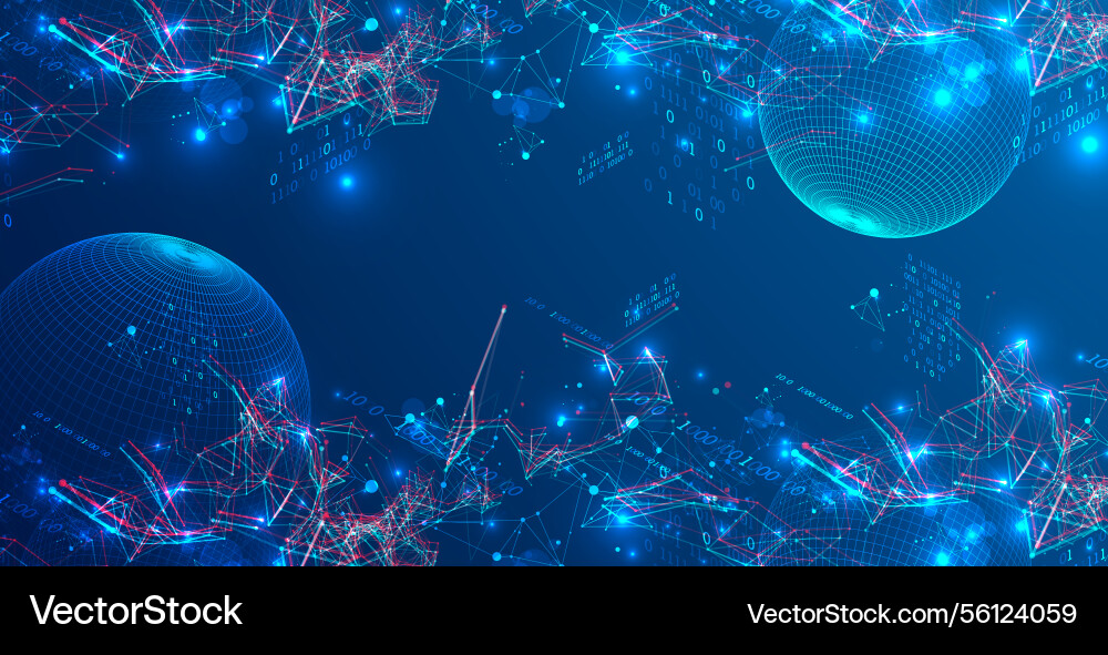 Digital network data flow in cyberspace theme Digital network data flow in cyberspace theme vector image