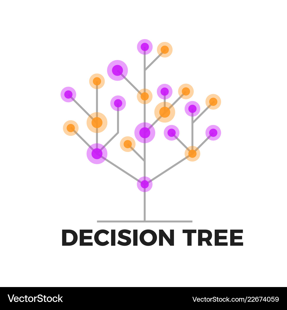 Entscheidung Tree Algorithm Icon vektorbild