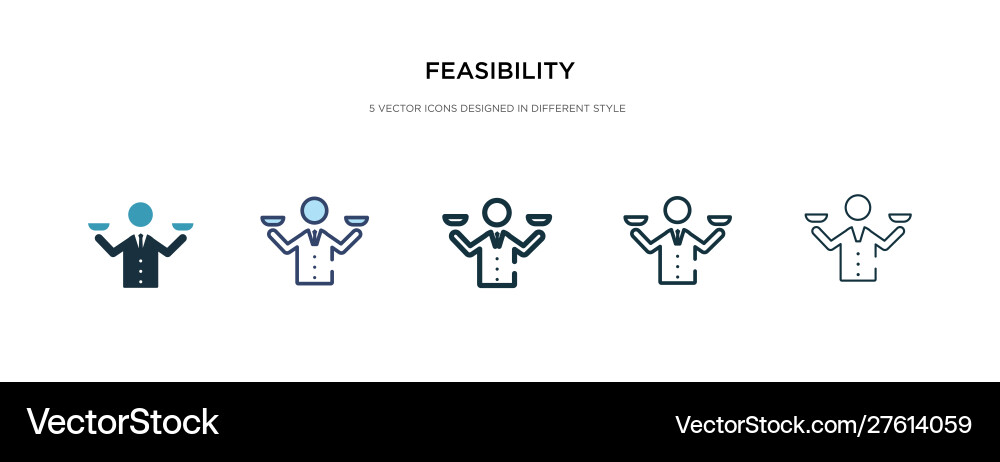 Feasibility icon in different style two colored Feasibility icon in different style two colored vector image