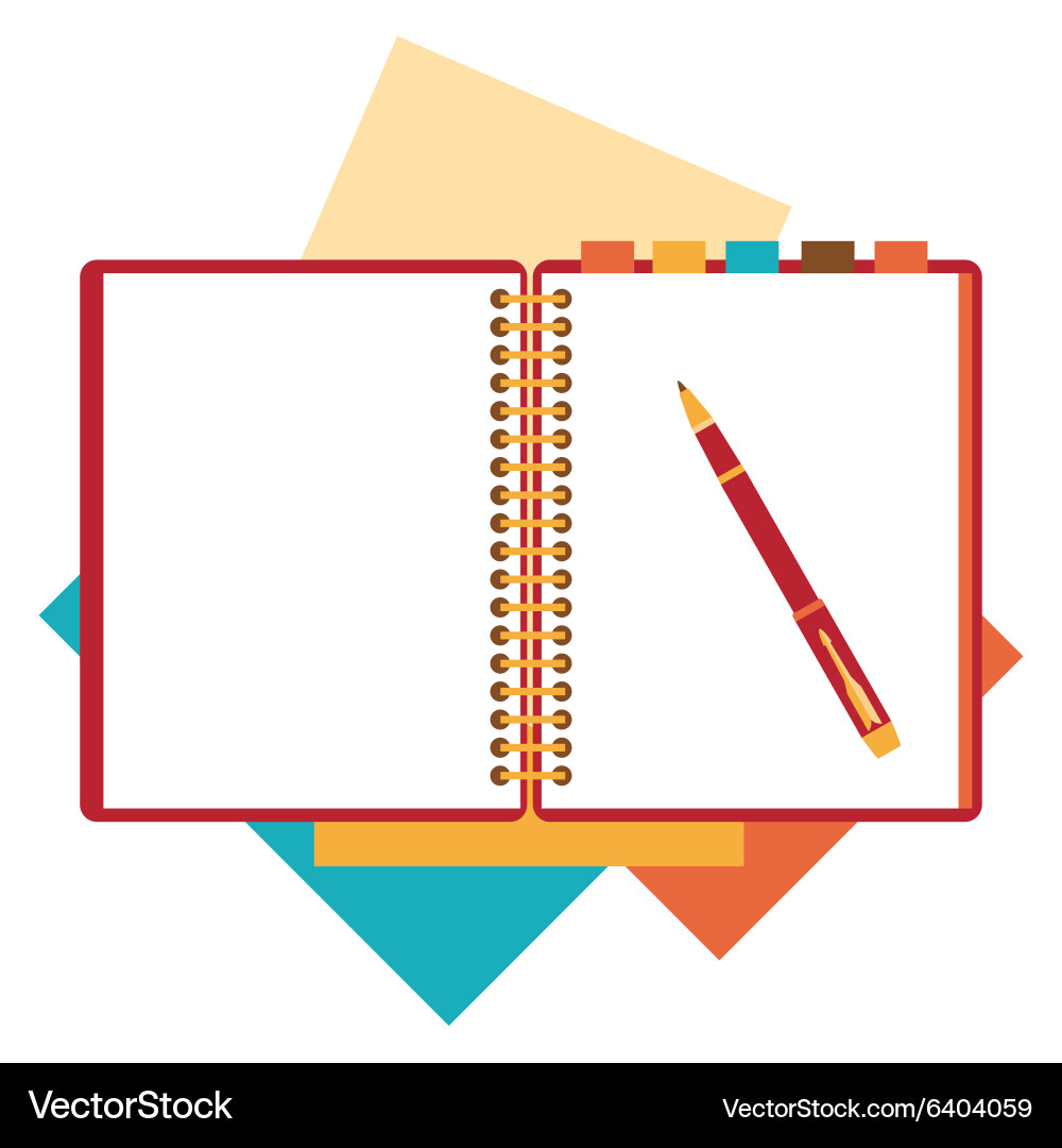 Flat design notepad paper sheet vector image