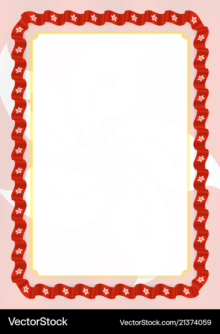 Frame and border of ribbon with hong kong flag Frame and border of ribbon with hong kong flag Vector Image