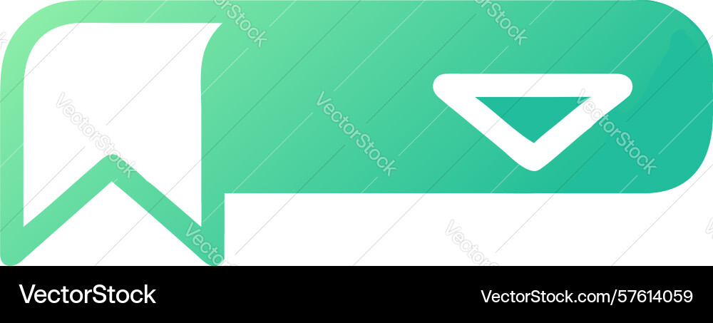 Gradient bookmark ribbon with dropdown arrow icon vector image