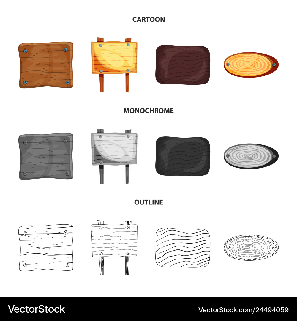 Isolated object of raw and forest sign set vector image