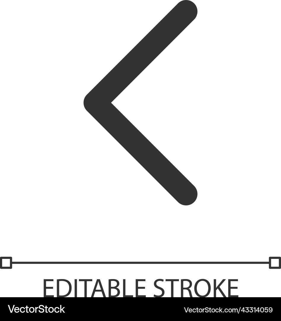 Left arrow pixel perfect linear ui icon Left arrow pixel perfect linear ui icon Vector Image