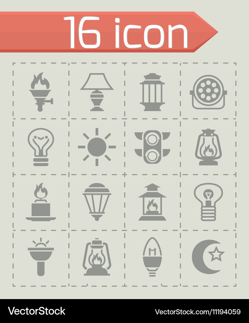 Lightbulb Icon Set vector image