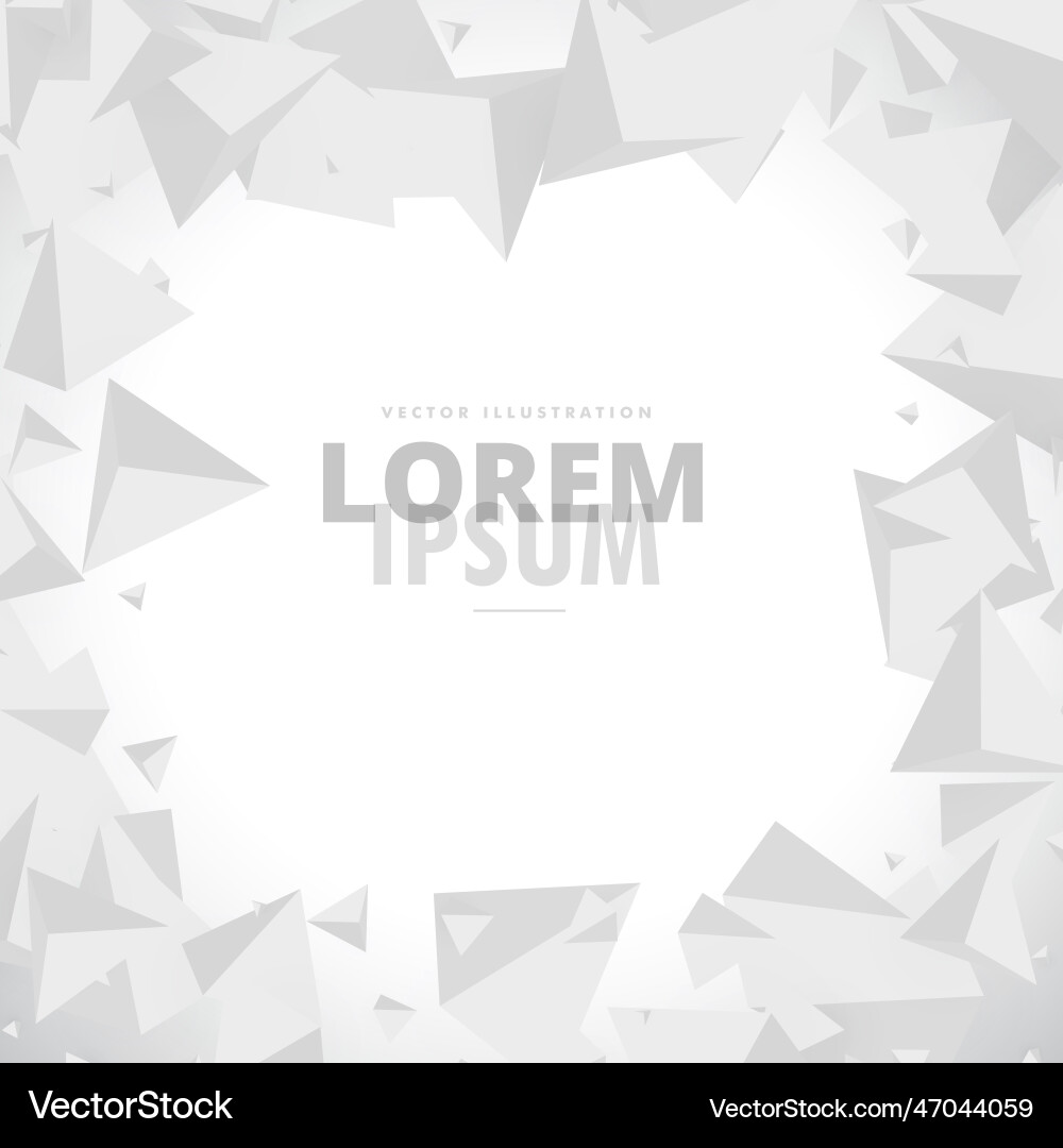 Minimal gray background with 3d polygon shapes vector image