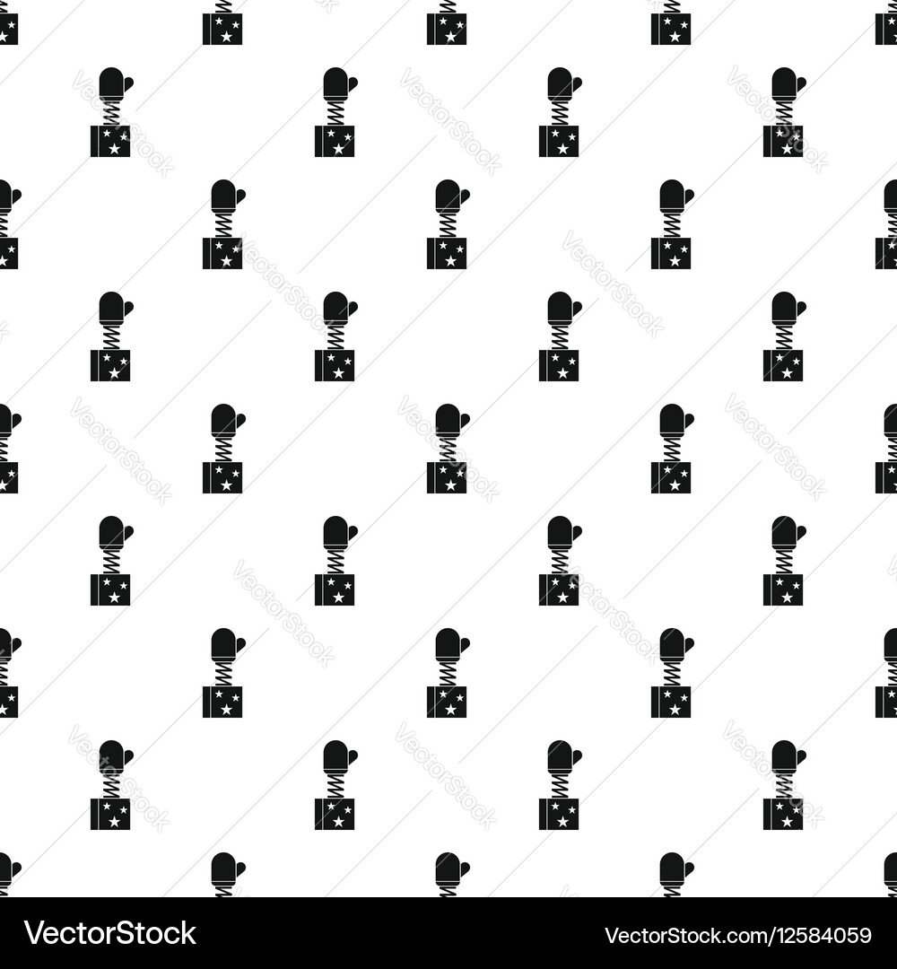 Mitten jumping out from a box pattern simple style vector image