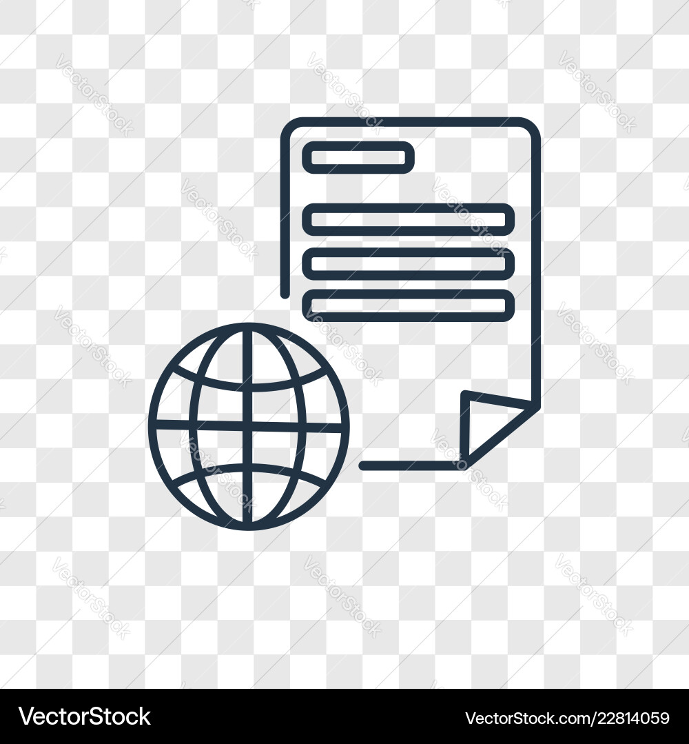 Paper concept linear icon isolated on transparent Paper concept linear icon isolated on transparent vector image