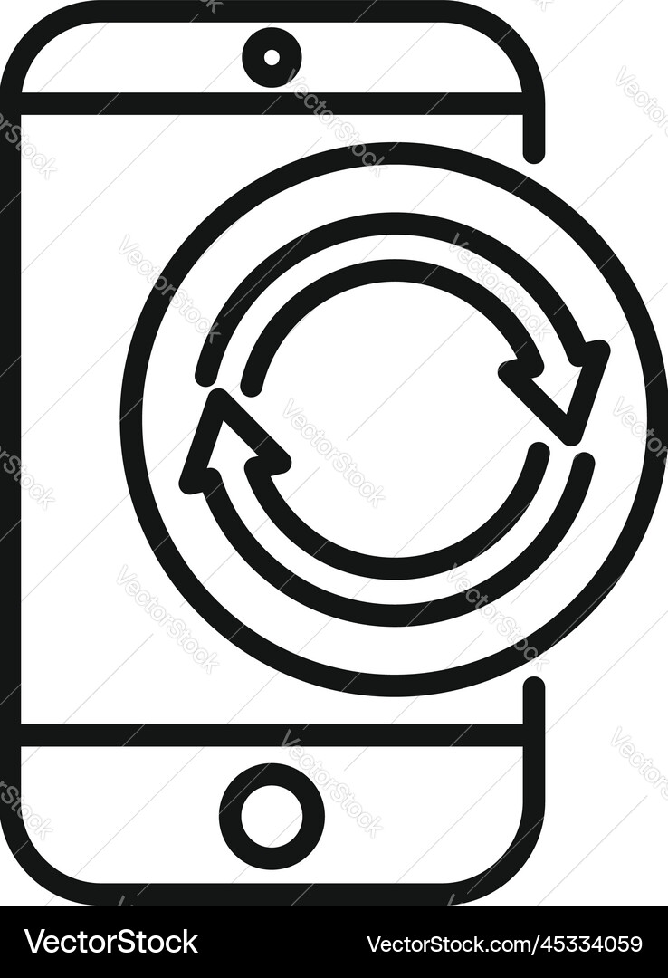 Phone data backup icon outline computer Phone data backup icon outline computer vector image