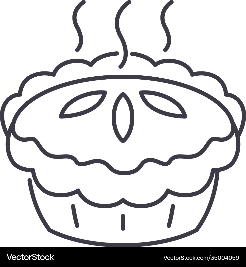 Pie icon linear isolated thin line Pie icon linear isolated thin line vector image