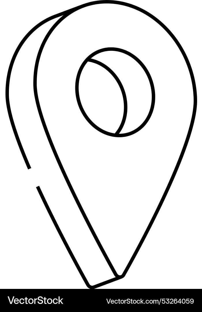 Roter Zeiger Landkarte Lagelinie Symbol vektorbild