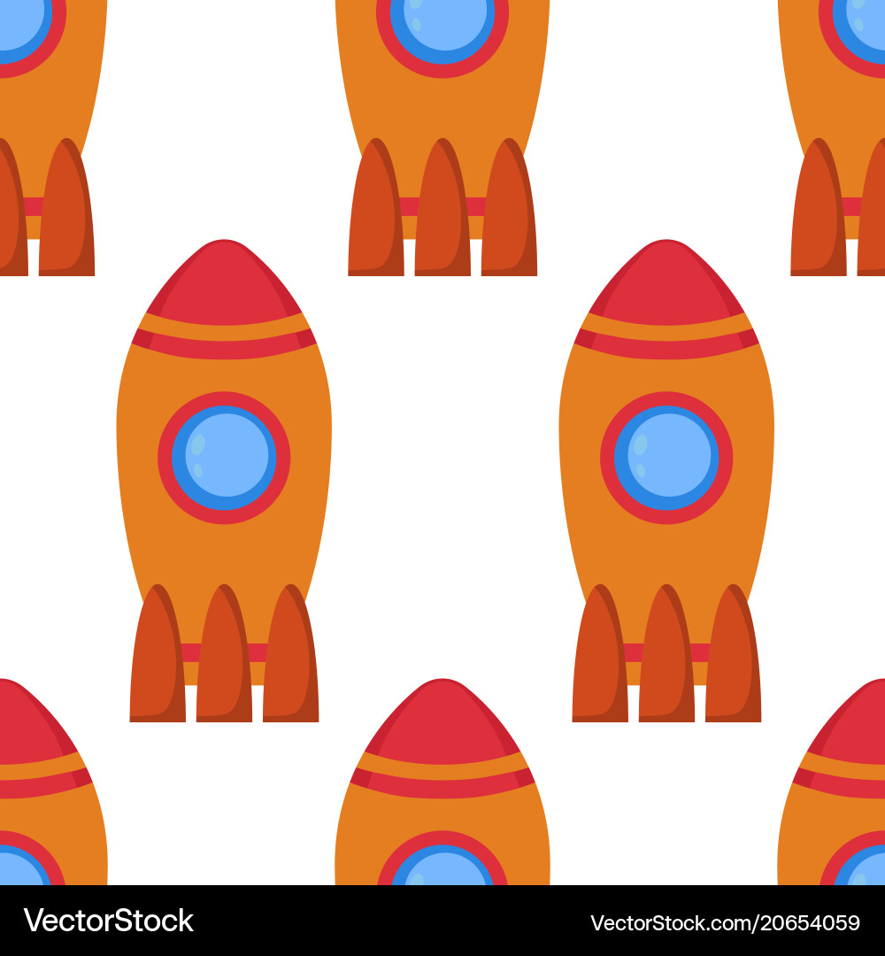 Seamless pattern with space rocke Seamless pattern with space rocke vector image