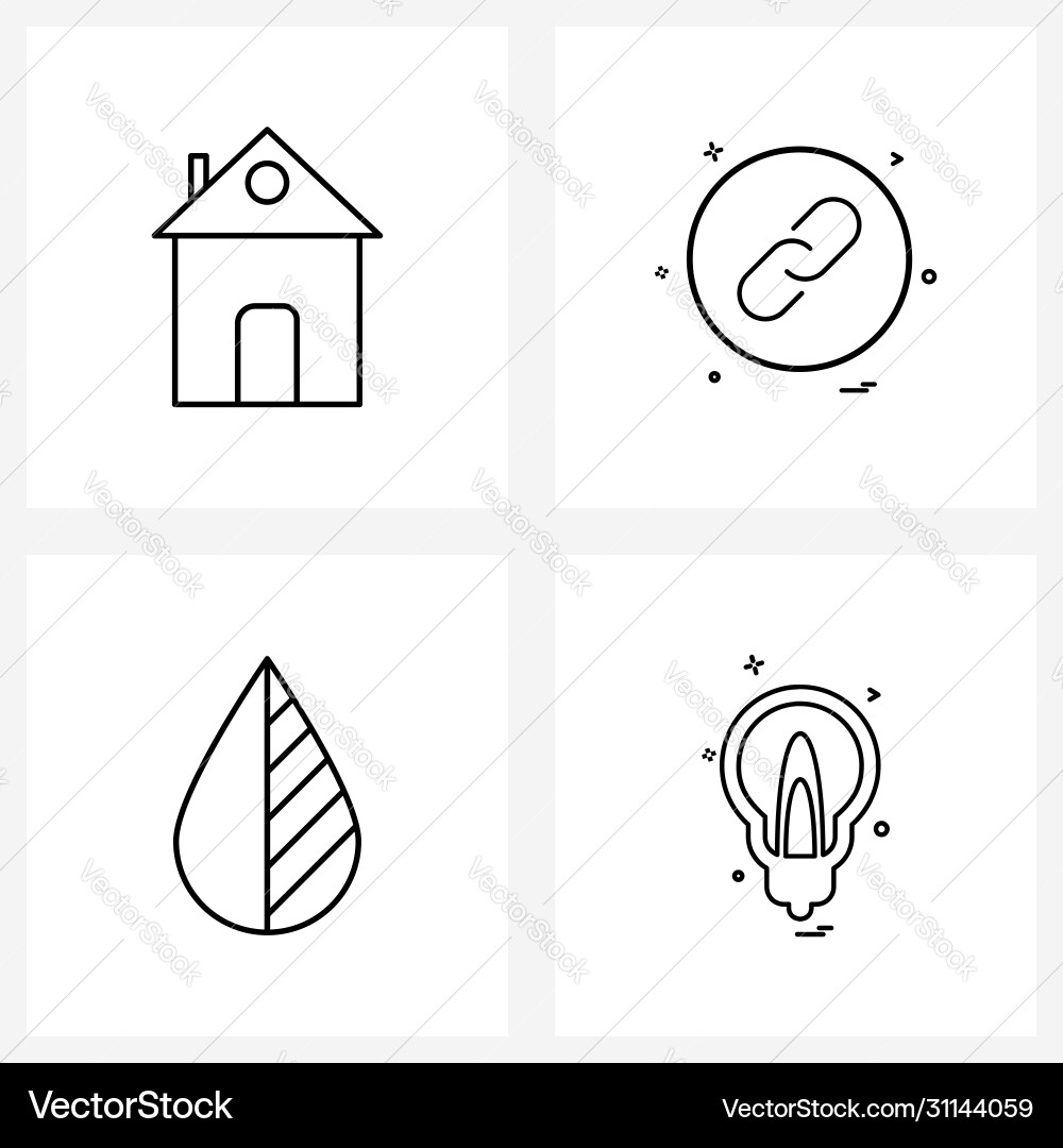 Set 4 simple line icons for web and print Vector Image