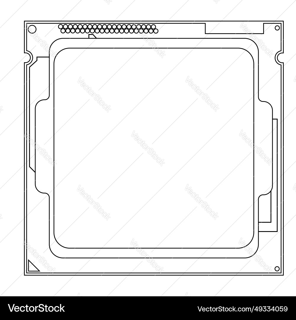 Simple of digital electronic computer cpu chip Simple of digital electronic computer cpu chip vector image
