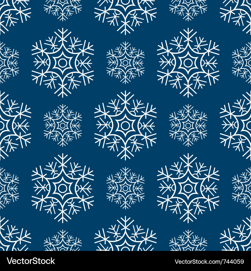 Snowflake Winter Seamless Pattern vector image