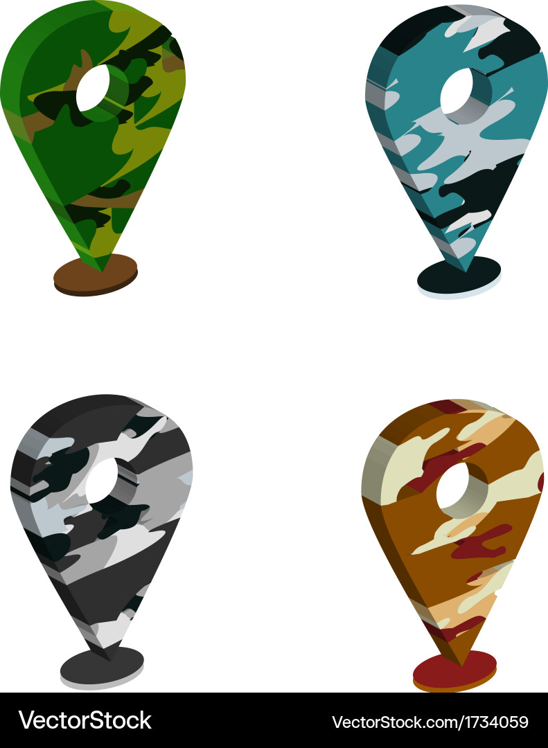 Solider pattern pin map vector image