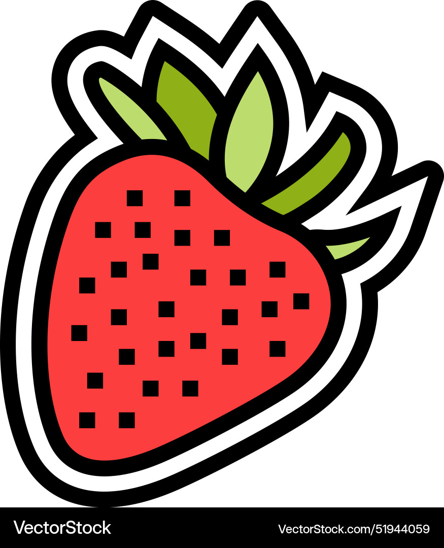 Strawberries allergen free product food color icon