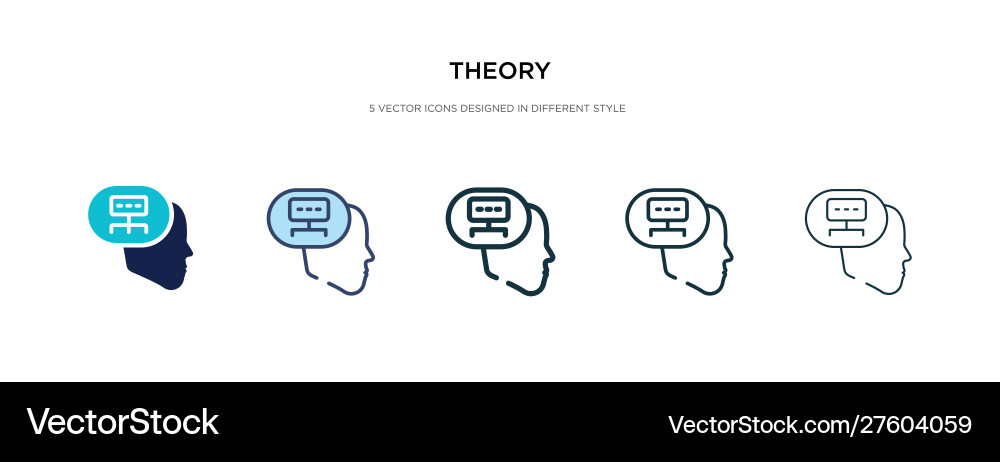 Theory icon in different style two colored Theory icon in different style two colored vector image