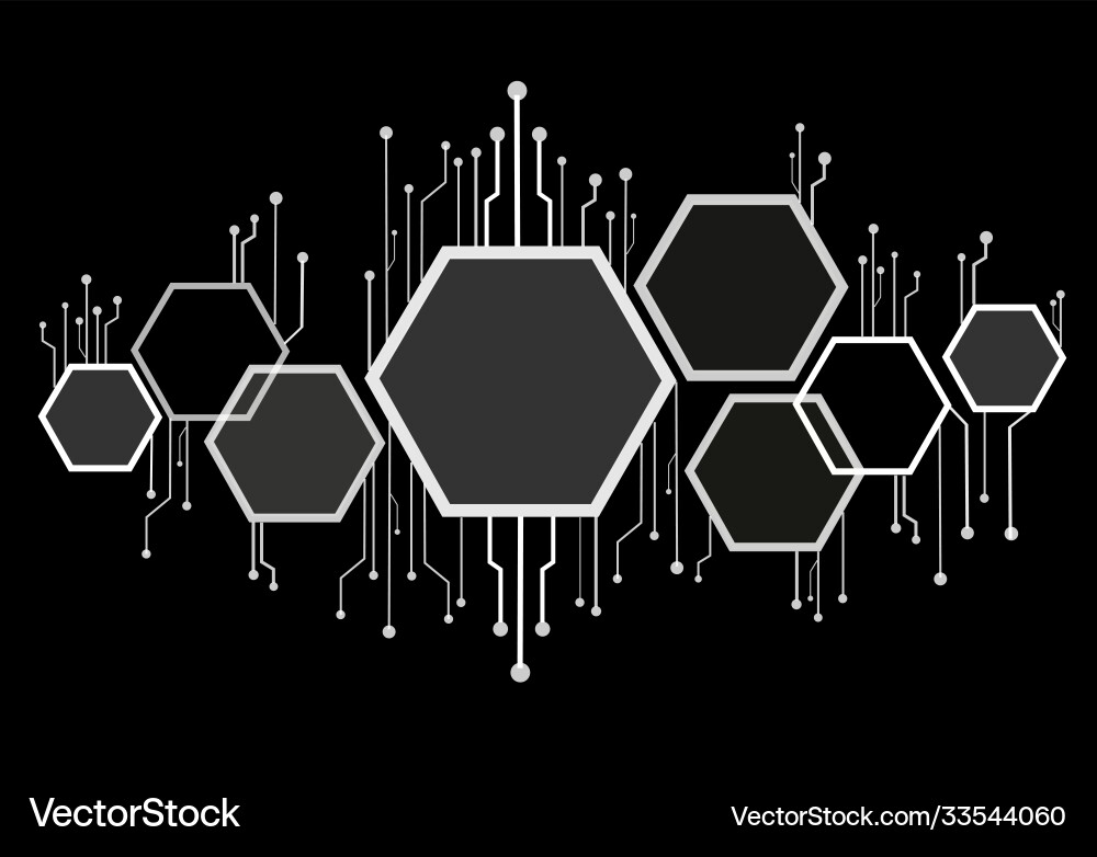 Abstract bee hive hexagon and technology line Abstract bee hive hexagon and technology line vector image