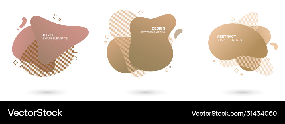 Abstract fluid shape elements collection vector image