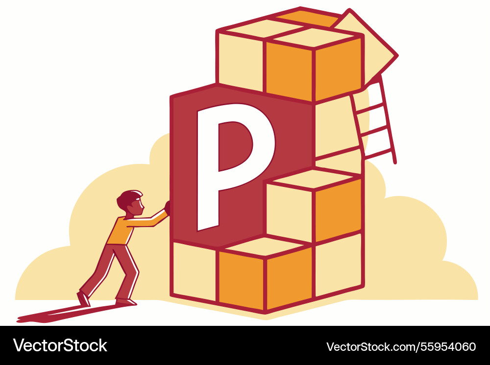 Abstract representation of the letter p using Vector Image