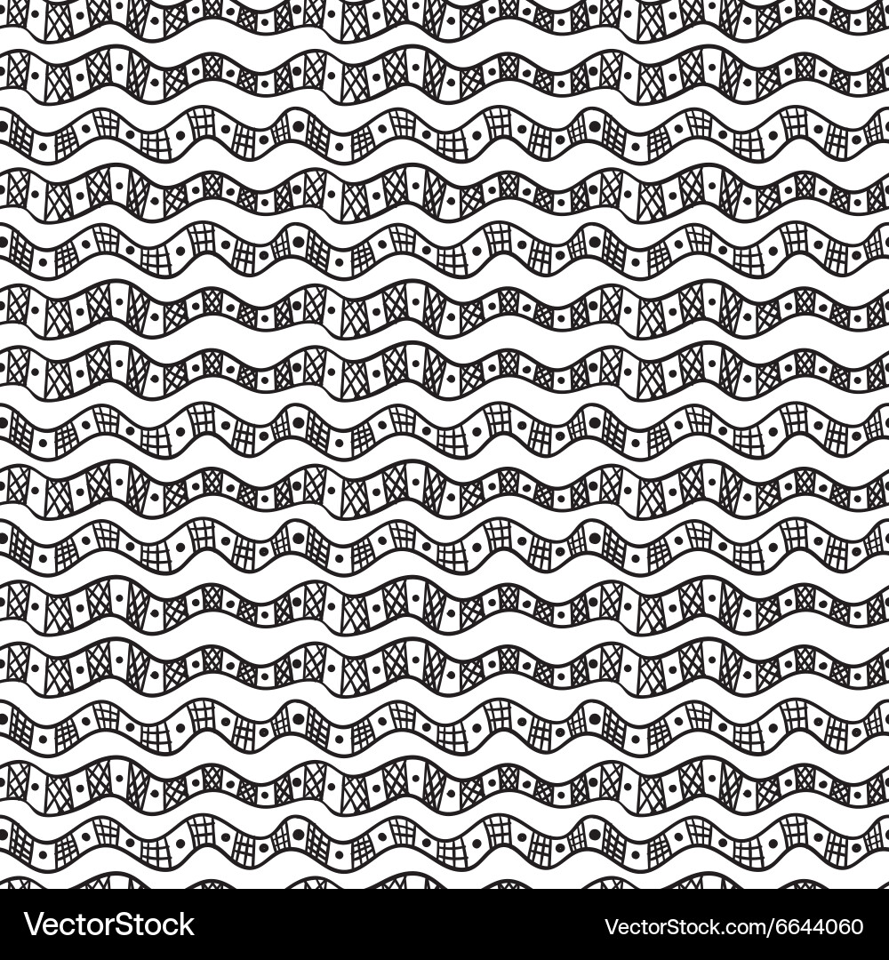 Abstract seamless pattern from waves circles Vector Image
